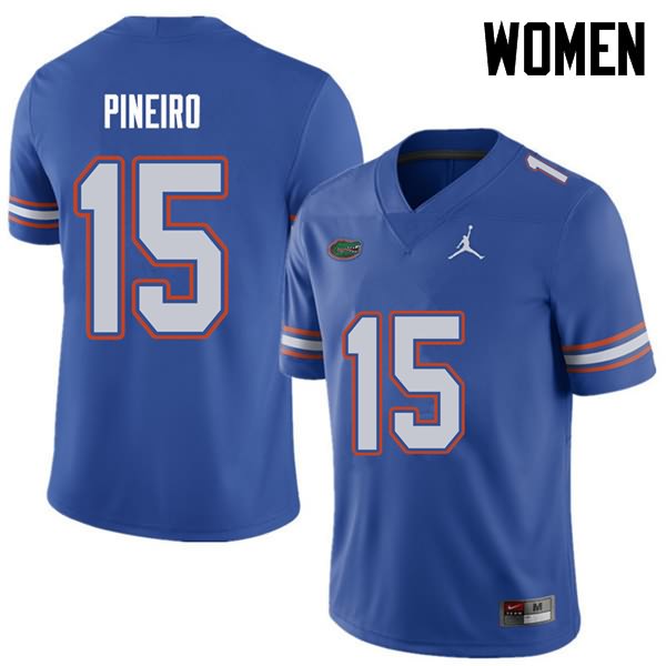 NCAA Florida Gators Eddy Pineiro Women's #15 Jordan Brand Royal Stitched Authentic College Football Jersey TUO4464WI